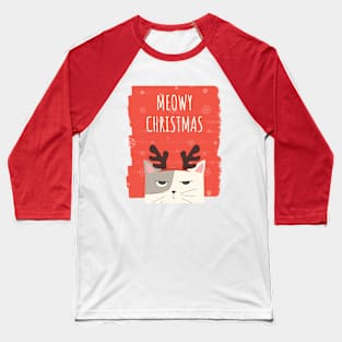 Meowy Christmas Baseball T-Shirt